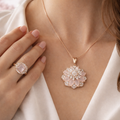 Blush Bloom Necklace & Ring Set by Humi