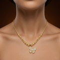 Golden Butterfly Charm Necklace by Humi