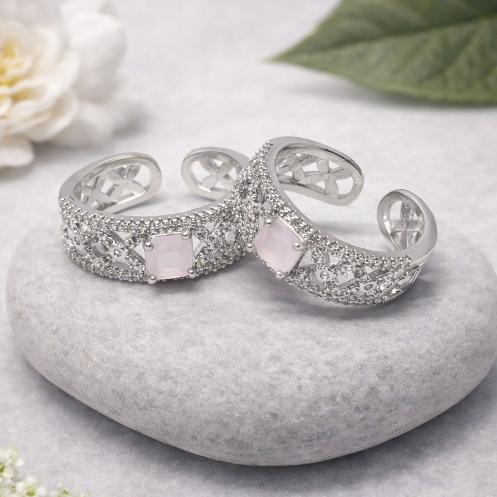 Adjustable Silver Ring with Colored Stone by Humi
