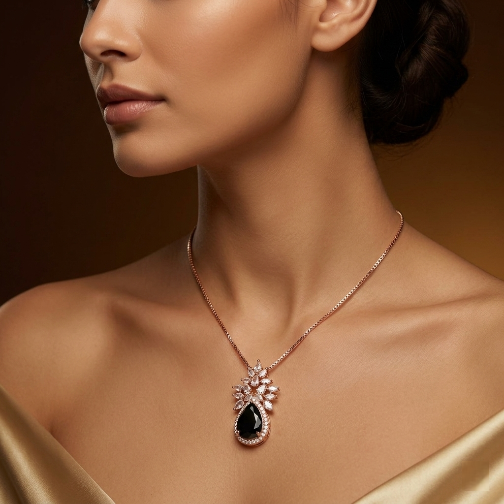 Midnight Bloom Teardrop Necklace by Humi