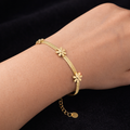 Delicate Gold Bracelet with Floral Charms by Humi