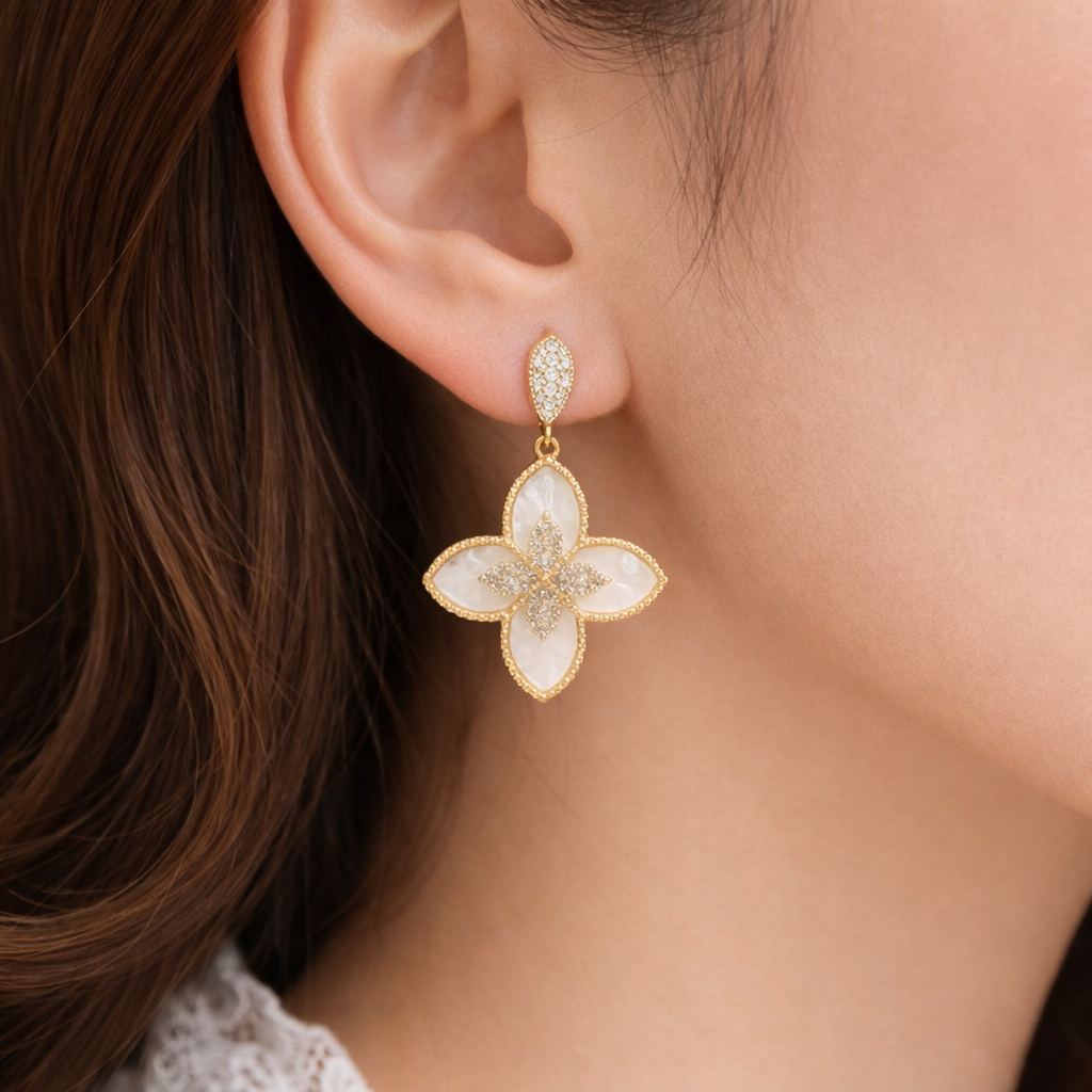 Gold Drop Earrings by Humi