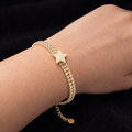 Elegant Gold Star Tennis Bracelet by Humi