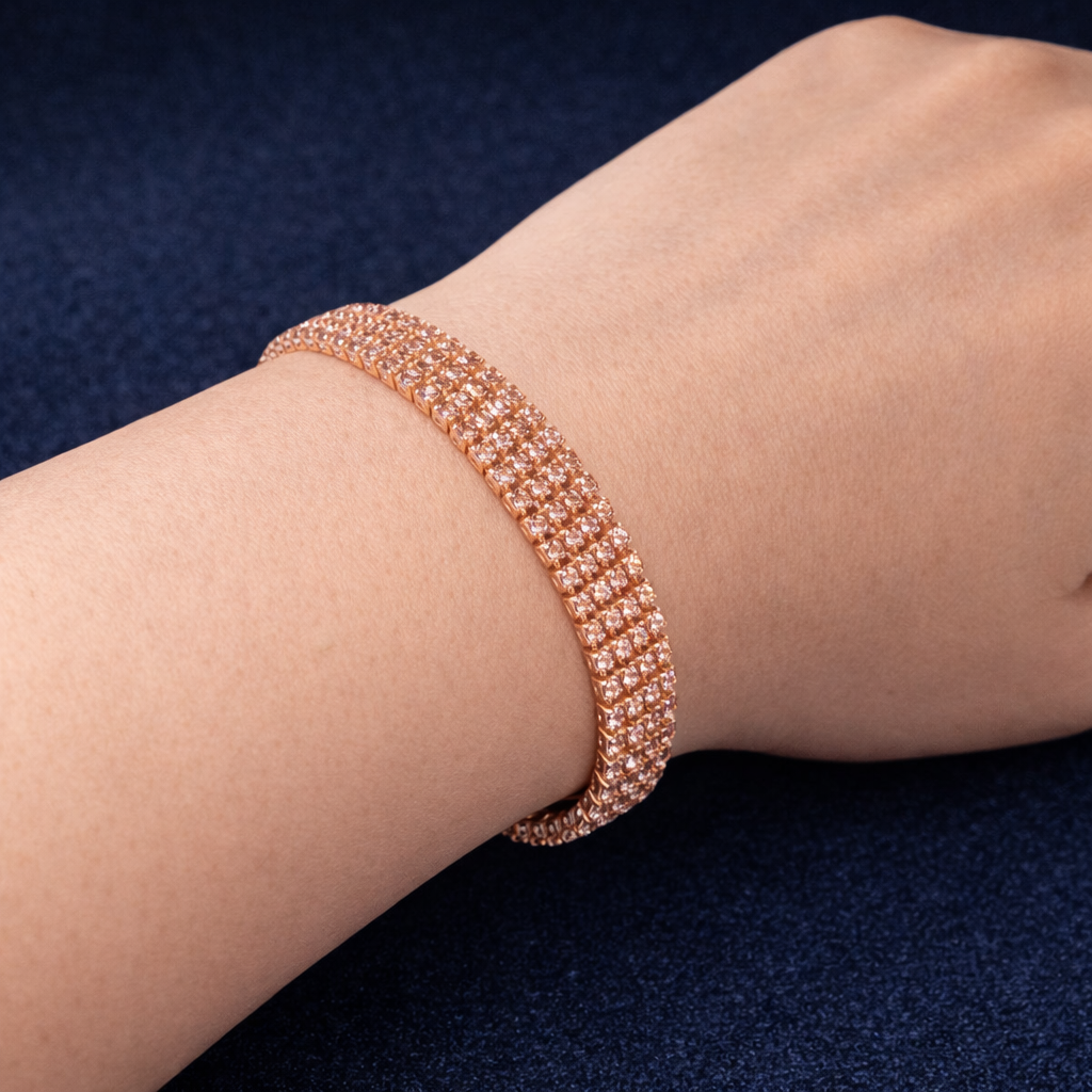 Rose Gold Tennis Bracelet with Rose Gold Stones by Humi