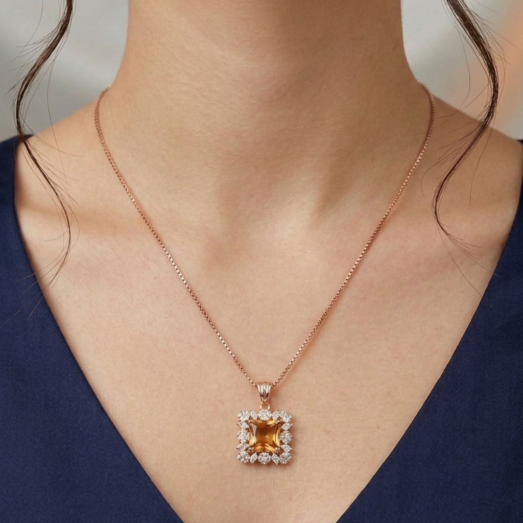 Champagne Glow Pendant Necklace by Humi
